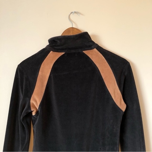 Women's Black and Brown Velour Jacket - Picture 7 of 10